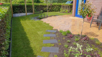 Gazon gecombineerd met beplanting